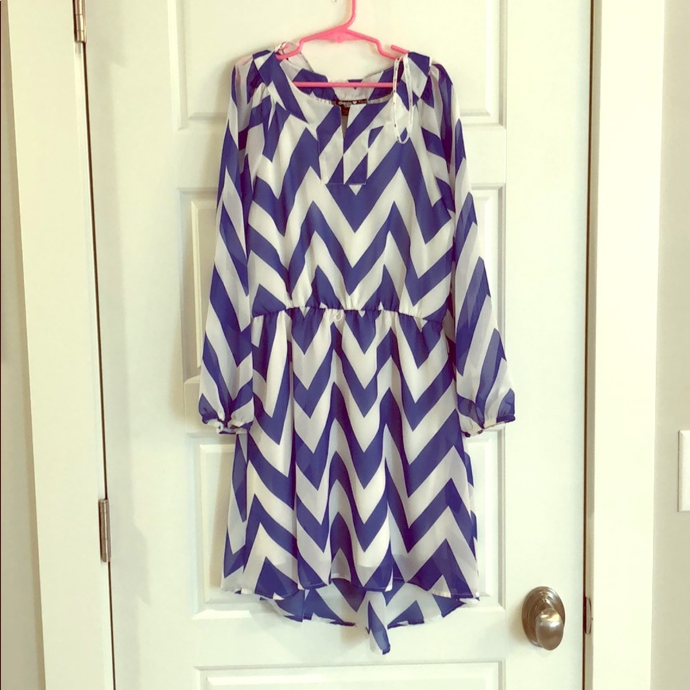 Chevron striped girls dress